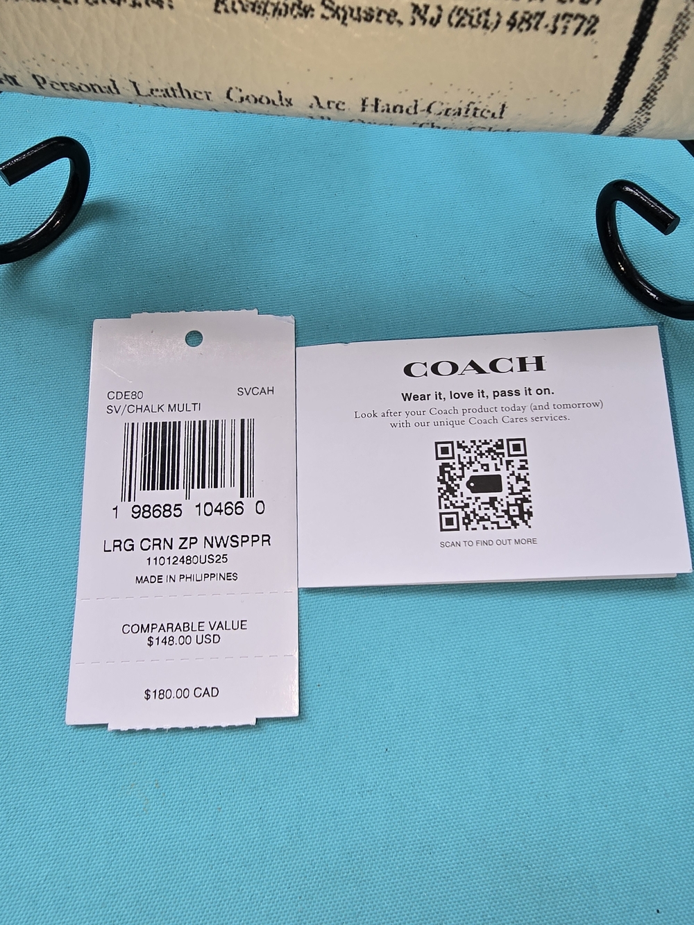 Coach Large Corner Zip Wristlet with Newspaper Print - Picture 5 of 9